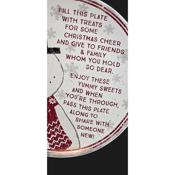 Snowman Christmas giving Plate Holiday party platter Primitives by Kathy cookies - Picture 5 of 8